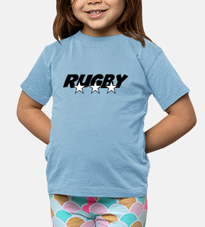 tee shirt di rugby bambino, manica corta, celeste