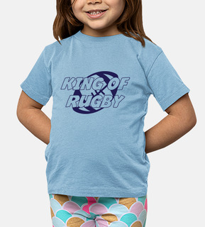 tee shirt di rugby bambino, manica corta, celeste