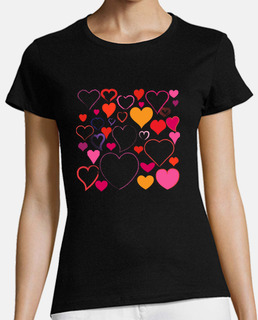 Tee shirt femme coeurs