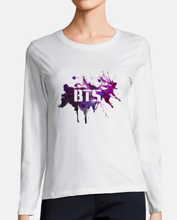 Tee shirt femme, manche longue, blanc