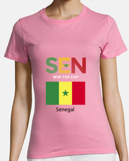 tee shirt supporter femme équipe du Sénégal coupe du monde de football au qatar les lions vont gagne