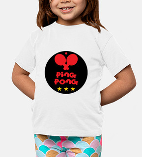 tee shirt tabella figlio pong, manica corta, bianco