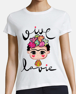 tee shirt vivre la vie blanc