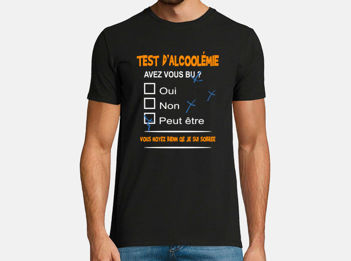 Tee-shirt test alcoolémie - cadeau humour