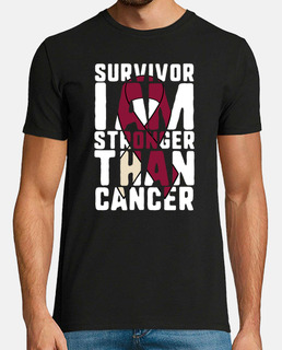 Throat Cancer Survivor I Am Stronger Than Cancer Oral Head Neck Cancer Awareness Burgundy and White 