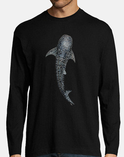Tiburón ballena camiseta hombre manga larga