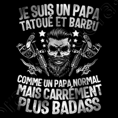 Tee shirt barbu et tatoué 2025