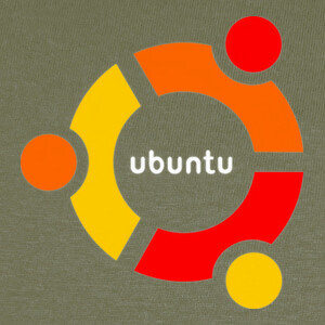 Camisetas Ubuntu Linux  Logo. letras Blancas.