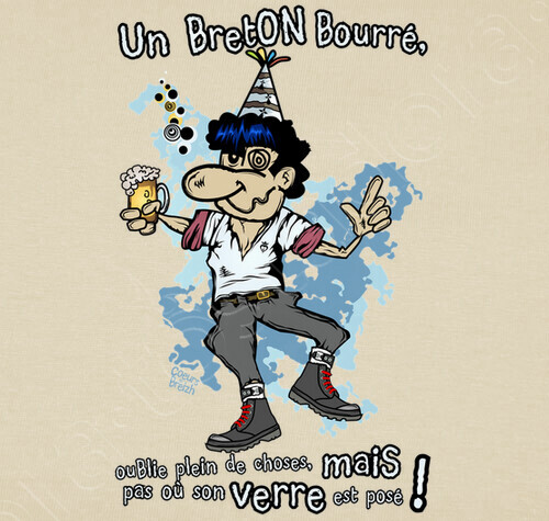 Tee Shirt Un Breton Bourre Humour Tostadora Fr