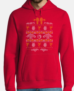 un cacciatore di bug di natale / alieni / maglione
