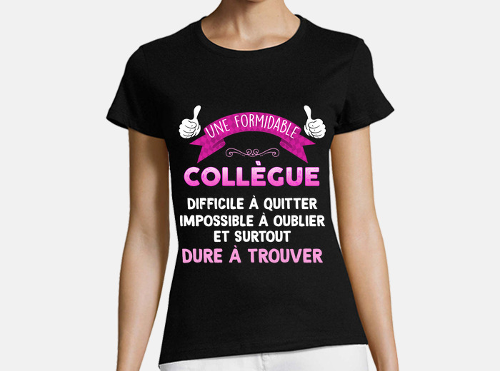 Femme Collègue Idée cadeau collègue de travail original noel T-Shirt avec  Col en V