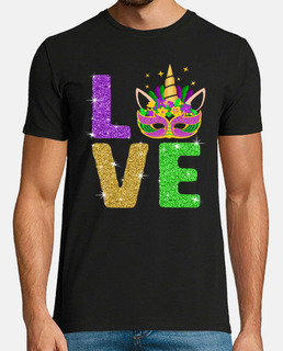 Unicorn Mardi Gras Masquerade Mask Love New Orleans Carnival Purple Yellow Green Glitter Girls Gift