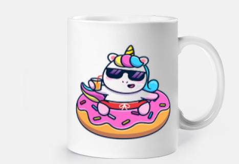 unicornio en boya de rosquilla