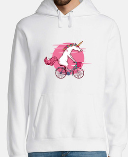 unicorno in sella a bici