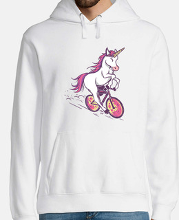 unicorno in sella a bici