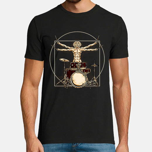 TShirt-People Maglietta Uomo Da Vinci Trooper - Nero - Cotone GOTS - Taglie Fino A 5XL