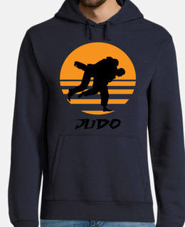 uomo, felpa con cappuccio, blu navy, judo