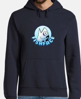 uomo fishface, felpa con cappuccio, blu navy