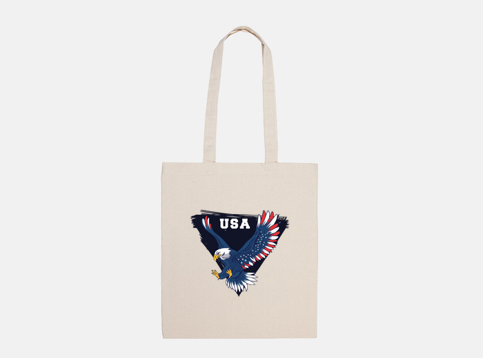 Usa flag with american eagle bag tostadora