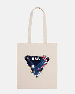 usa flag tote bag with american eagle