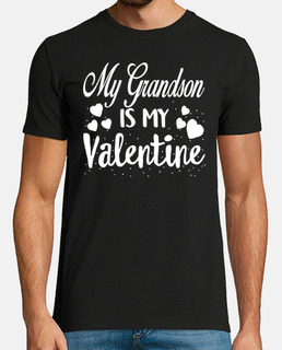 Valentines Day Kids Red Shirt My Grandson Is My Valentine Funny Grandma Singles Awareness Day Gift