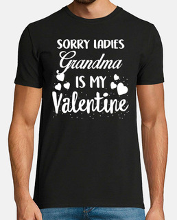 Valentines Day Kids Red Shirt Sorry Ladies Grandma Is My Valentine Is My Valentine Funny Grandson Si