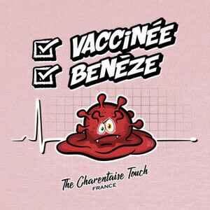 T-shirt versione femminile vaccinata e benèze