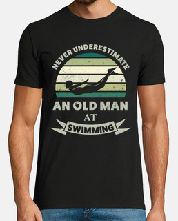 vieil homme à la natation cadeau drôle 