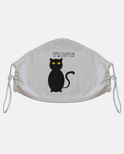Mascarilla de Viernes el gato negro para adultos