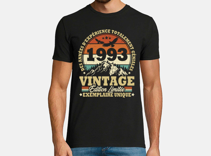 Teeshirt Homme – Vintage Exemplaire Unique (Votre Année)