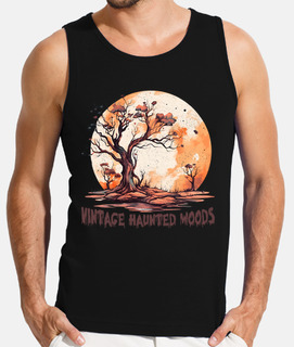 Vintage Haunted Woods Moon Halloween Te