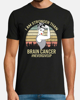 Vintage I Am Stronger Than Brain Cancer Glioblastoma Awareness Strong Woman Grey Ribbon Never Give U