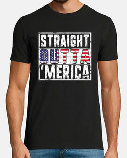 Vintage Straight Outta Merica 4th of July USA America Flag Independence Day Celebration Gift