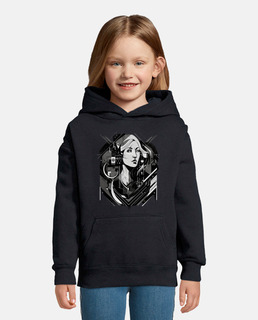 visage de femme design géométrique noir