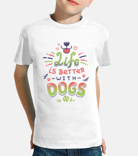 vita con i cani adotta la t-shirt bambini