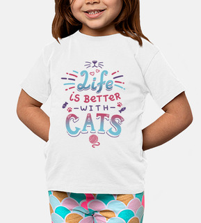 vita con i gatti adotta la t-shirt bambini
