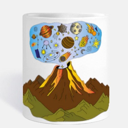 Volcán volcanes despertaron montaña comics taza educativa | laTostadora