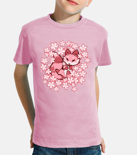 volpe fiori di ciliegio - maglietta per bambini