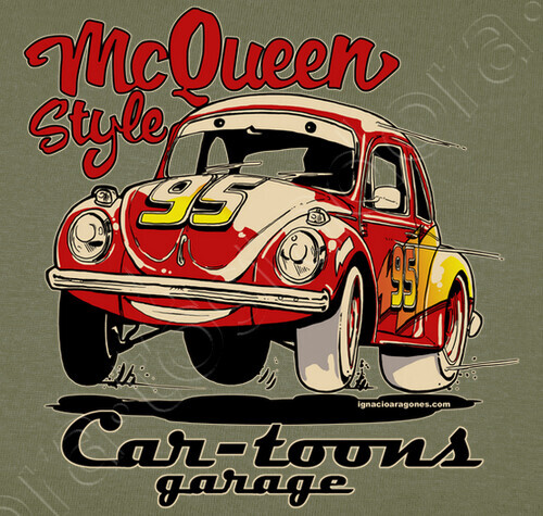 Tee shirt vw coccinelle style mcqueen