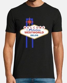 Welcome to Fabulous Westworld Delos (Las Vegas) Sign (Homme Noir)