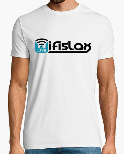 WifiSlax Logo. camiseta blanca chico.