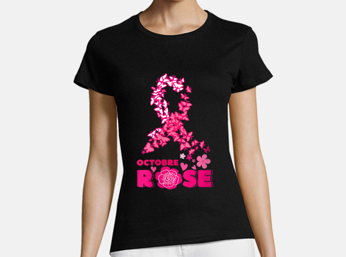 Woman pink ribbon breast cancer pink oc t shir. tostadora