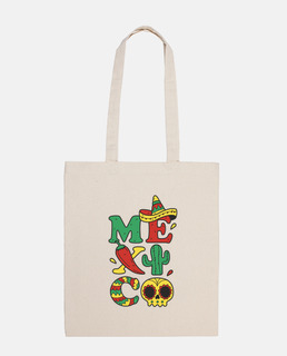 women&#39;s bag, tote bag in the colors of mexico for the mexico capital. long live the holidays in 