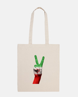 women&#39;s bag tote bag iran hand of victory in the colors of the iranian flag to fight for freedom