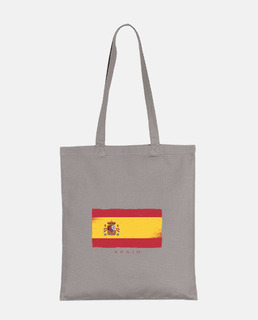 women&#39;s bag, tote bag, spanish flag of spain vintage grunge spirit design with spain written bel