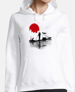 Women, hoodie, white