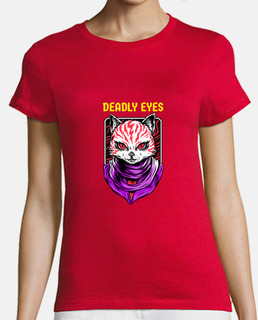 women, short sleeve, red, premium quality mystery cat