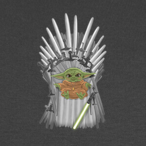 Camisetas Yoda en trono de hierro