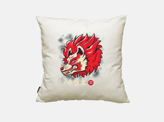 Housse de coussin yokai shirt kitsune art  tostadora