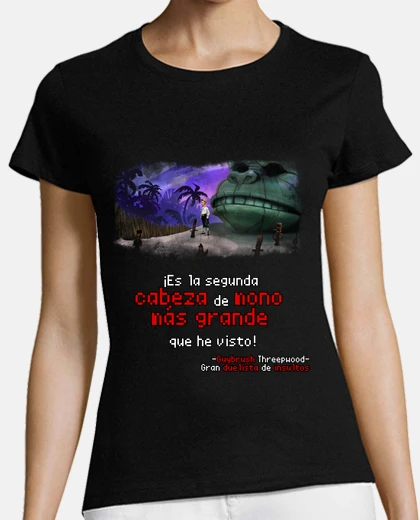T-shirt -guybrush threepwood- ragazza nera
